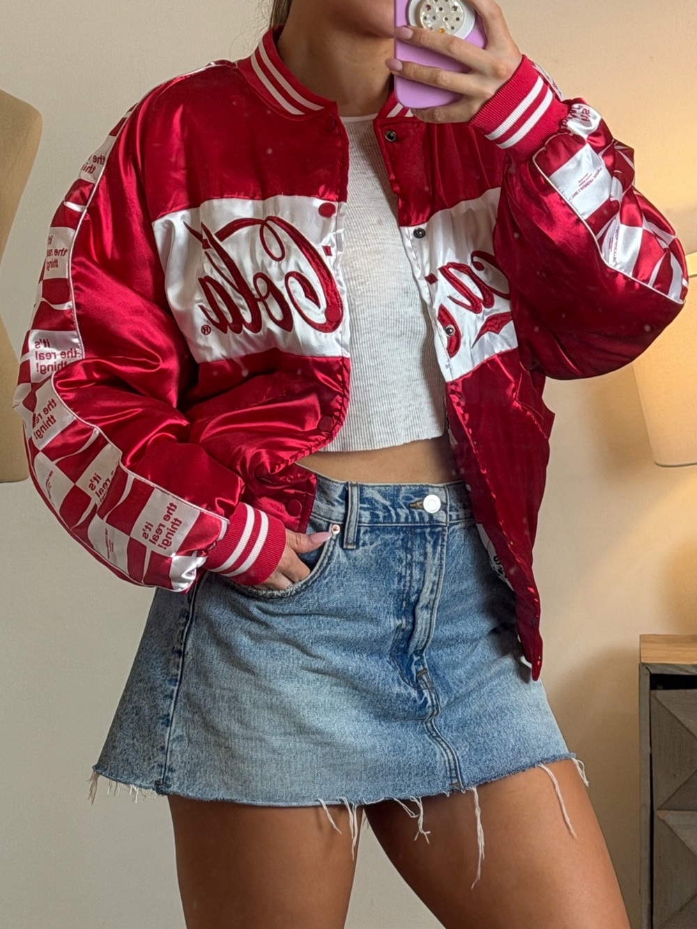 NWT  The Laundry Room - Team Coca Cola - Stadium Jacket - Red & Black & White